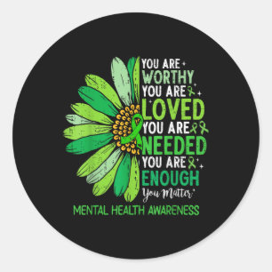 Adesivo Sensibilização Para A Saúde Mental Mês Você Flores