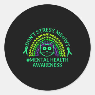 Adesivo Sensibilização para a saúde mental Não Stress Meow