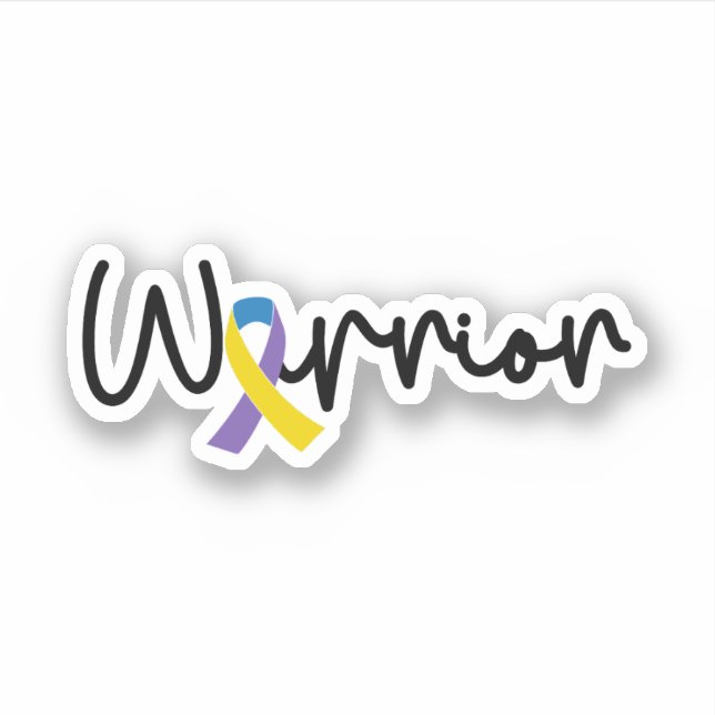 Adesivo Sensibilização para o Cancer da escada, guerreiro  (Frente)