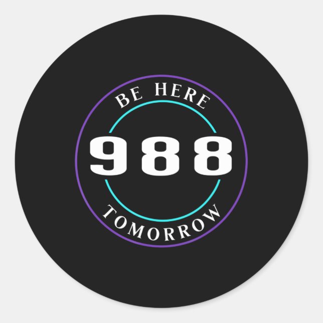 Adesivo Sensibilização para o Suicídio 988 - Prevenção do  (Frente)