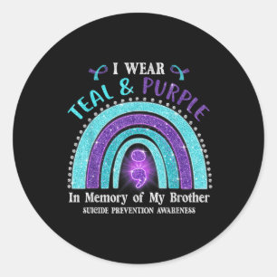 Adesivo Sensibilização Suicida Eu Visto Roxo Teal Em Memór