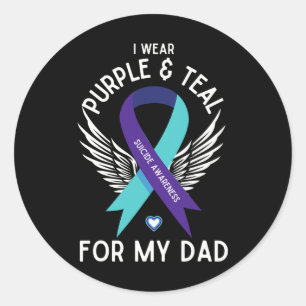 Adesivo Sensibilização Suicida Eu Visto Teal E Purple Para