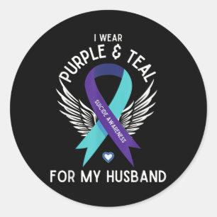 Adesivo Sensibilização Suicida Eu Visto Teal E Purple Para