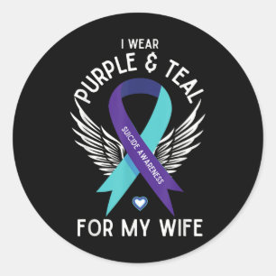 Adesivo Sensibilização Suicida Eu Visto Teal E Purple Para