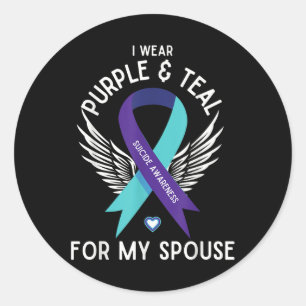 Adesivo Sensibilização Suicida Eu Visto Teal E Purple Para
