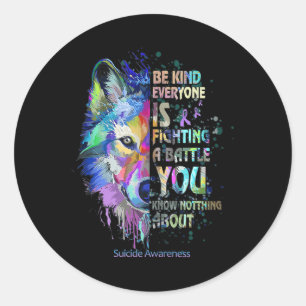Adesivo Sensibilização Suicida Seja gentil Todos Estão Lut