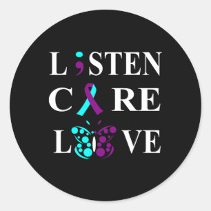 Adesivo Sensibilização Suicida Semicolão Roxo Fita Teal Gi