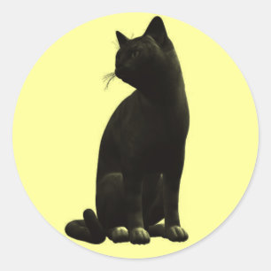 Adesivo Sentado de Gato Preto