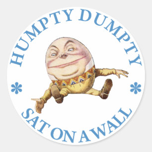 Adesivo Sentado Humpty Dumpty Em Uma Parede
