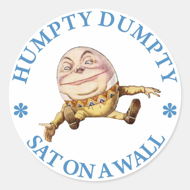Adesivo Sentado Humpty Dumpty Em Uma Parede (Frente)