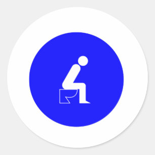 Adesivo Sentado no Toilet