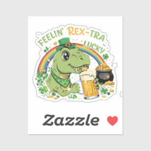 Adesivo Sentimento Divertido Rex-Tra Sortudo T-Rex Dia d