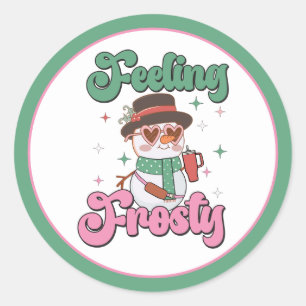 Adesivo Sentindo Gelo Boneco de Neve Retro