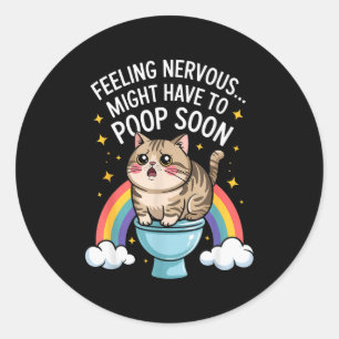 Adesivo Sentindo Nervoso Pode Precisar Cagar Logo Gato Eng