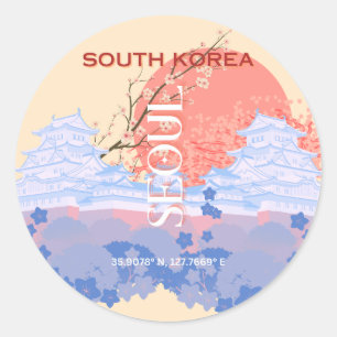 Adesivo Seoul South Korea Viagem Art, Pastel