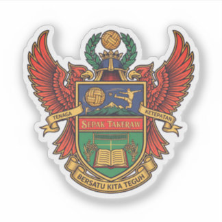Adesivo Sepak Takraw - heraldry style logo