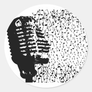Adesivo Separação De abstrato Mic Em Notas Musicais