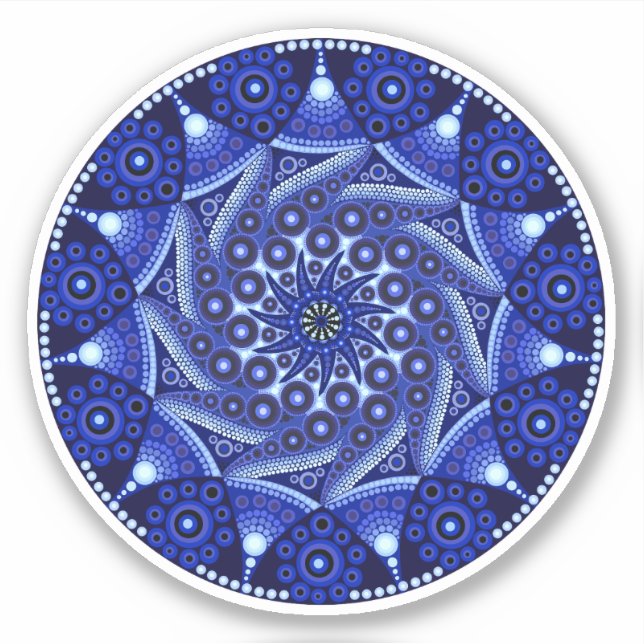 Adesivo Sept Birthstone Sapphire Mandala Sticker (Frente)
