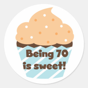 Adesivo Ser 70 é t-shirt e presentes doces do aniversári