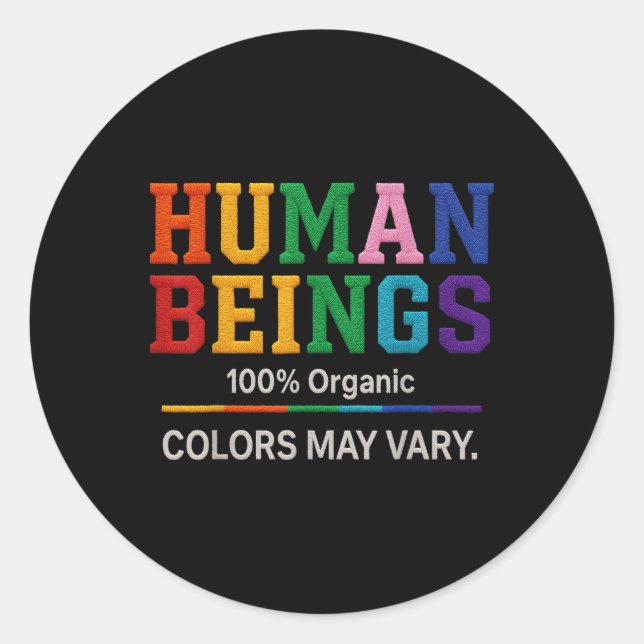 Adesivo Ser Humano 100% Orgânico As Cores Podem Variarem O (Frente)