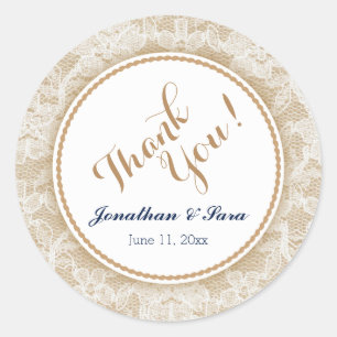 Adesivo Serapilheira e obrigado personalizado laço do