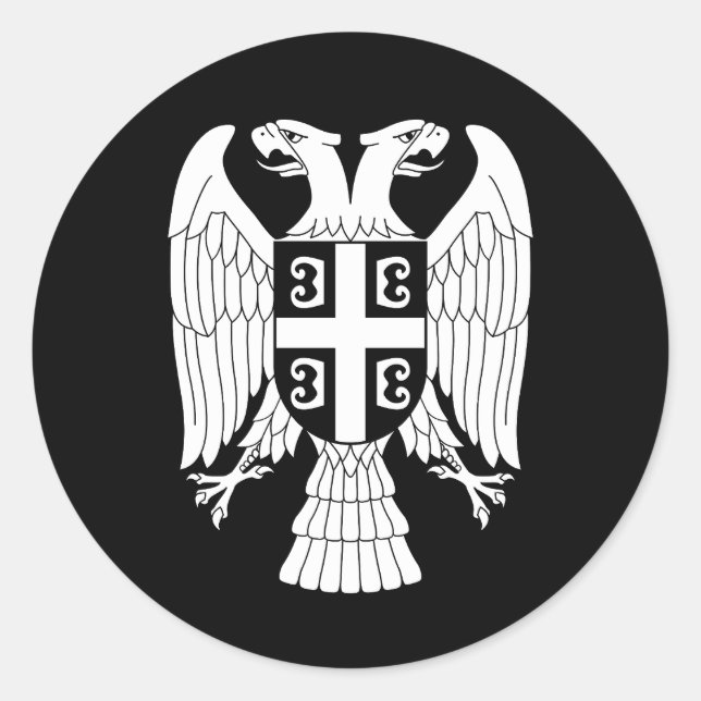 Adesivo Serbia coat of arms, double-headed white eagle (Frente)