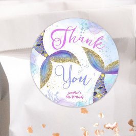 Adesivo Sereia 5 Birthday Girls Blue Dourado