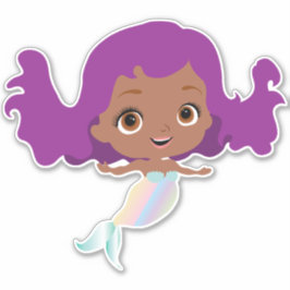 Adesivo Sereia Afro-Americana Com Cabelo Roxo