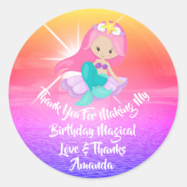 Adesivo Sereia Aniversário Favor Menina Mágica Pia De Sol