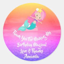 Adesivo Sereia Aniversário Favorece Girlly Tropic Sunset R