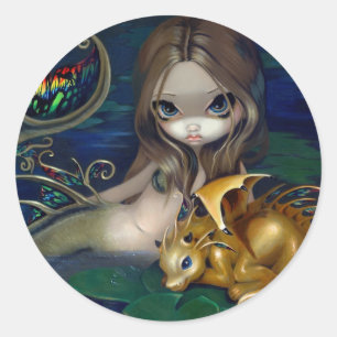 Adesivo "Sereia com um dragão dourado" Stciker