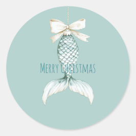 Adesivo Sereia de Natal Costeira Arco Azul Praia Oceano
