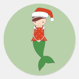 Adesivo sereia de Natal ilusima Verde