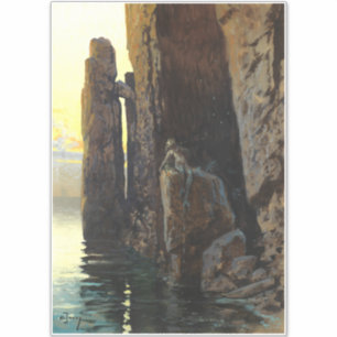 Adesivo Sereia do Mar Costeira Garota nua & Desejos à Espe