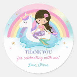 Adesivo Sereia e Favor da Festa de aniversário da Piscina 