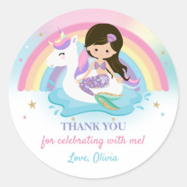 Adesivo Sereia e Favor de Festa de aniversário de Piscina 