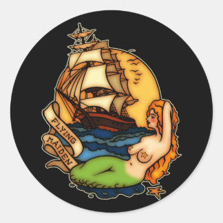 Adesivo Sereia e navio pirata