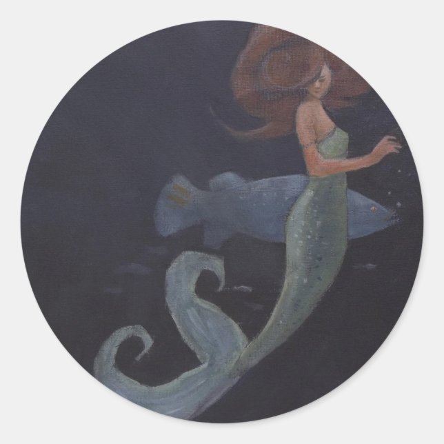 Adesivo Sereia e Peixe Azul (Frente)