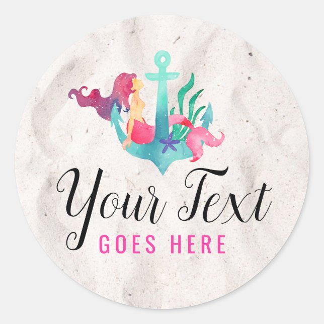 Adesivo Sereia em Anchor Aquarela Náutica Areia de Praia (Frente)