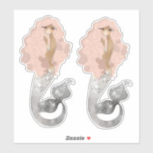 Sereia Exótica com Cabelo Rosa