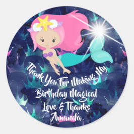 Adesivo Sereia, Favor de Aniversário, Garota Ganha Braid B