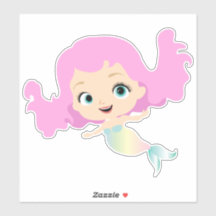 Sereia Gelada com Cabelo Rosa