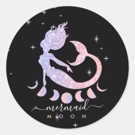Adesivo sereia lua zodíaco espiritual rosa