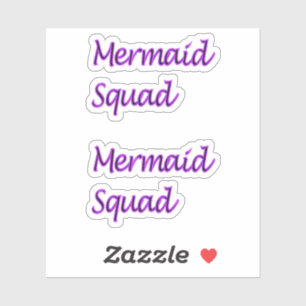 Adesivo Sereia Palavras no quadrado apenas em autocolantes