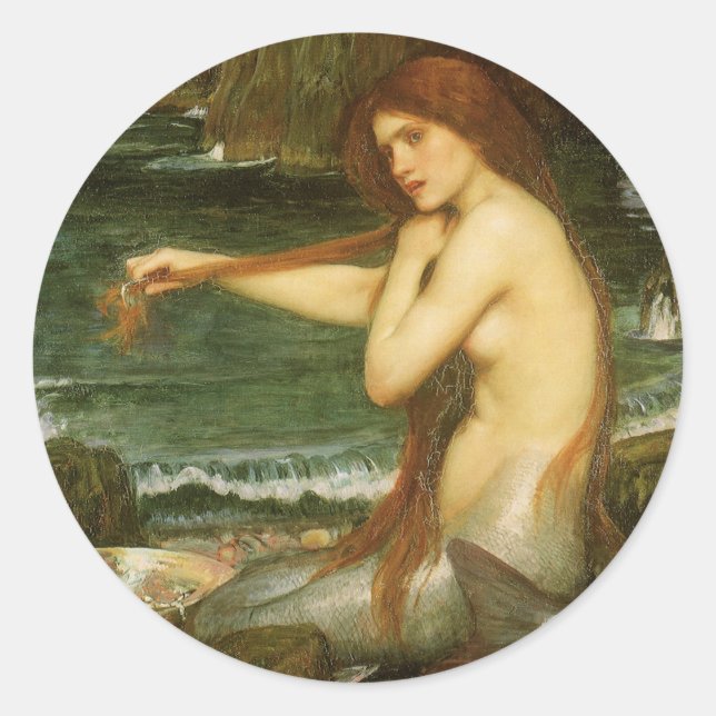 Adesivo Sereia por John William Waterhouse (Frente)