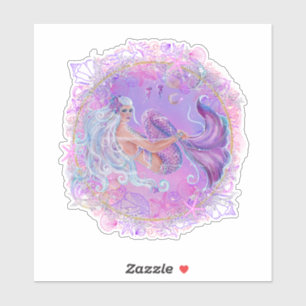 Adesivo Sereia Rosa Divertida por Renee Lavoie