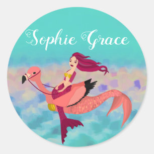 Adesivo Sereia roxa personalizada bonito & Mermingo