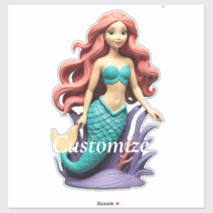 Adesivo Sereia Ruiva Bonita Thunder_Cove