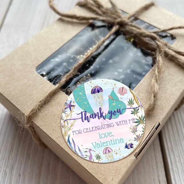 Adesivo Sereia Sob A Glitter Do Mar Obrigado A Favor (Criador carregado)