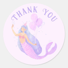 Adesivo Sereia Sob O Favor Da Idade Da Menina De Aniversár